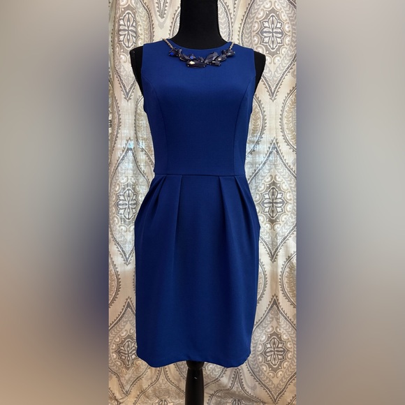 Bisou Bisou Dresses & Skirts - Bisou Bisou Michele Bohbot Royal Blue Sheath Dress Sleeveless Career Cocktail